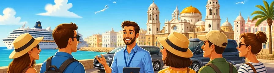 Recorrido costero privado de día completo por Cádiz, partiendo desde el puerto de cruceros de la ciudad