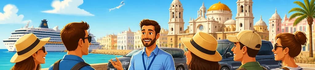 Recorrido costero privado de día completo por Cádiz, partiendo desde el puerto de cruceros de la ciudad