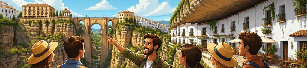 Recorrido guiado en grupo por Ronda y Setenil de las Bodegas desde Málaga