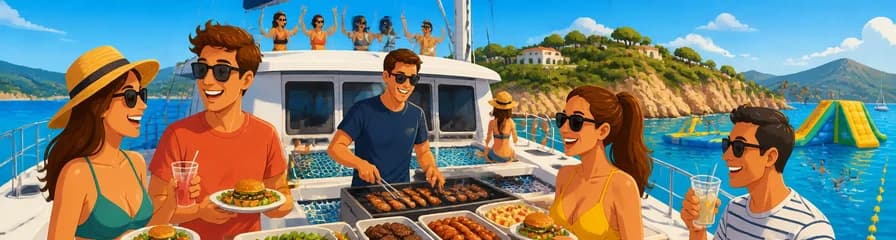 Excursión en catamarán por la Costa Brava con almuerzo barbacoa