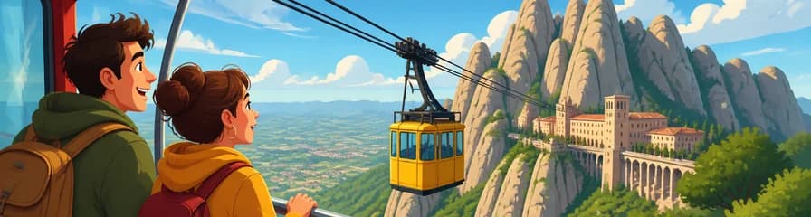 Viaje de ascenso en el teleférico de Montserrat