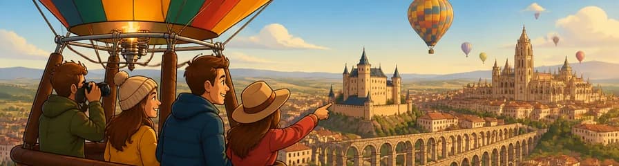 Vuelo en globo aerostático sobre Segovia con traslado desde Madrid