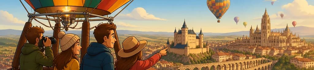 Vuelo en globo aerostático sobre Segovia con traslado desde Madrid