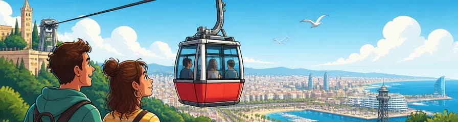 Billete de ida para el teleférico de Barcelona: Descenso desde la montaña de Montjuic