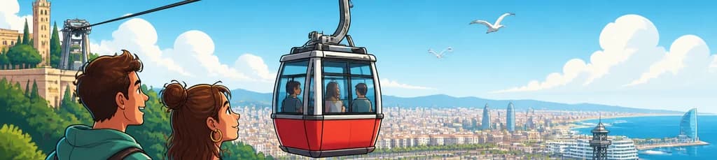 Billete de ida para el teleférico de Barcelona: Descenso desde la montaña de Montjuic
