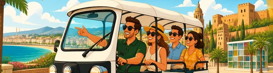 Recorrido de dos horas por Málaga en Tuk Tuk eléctrico privado