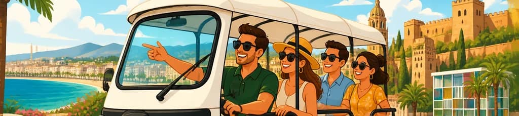 Recorrido de dos horas por Málaga en Tuk Tuk eléctrico privado