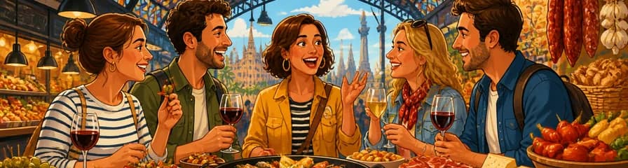 Tour Gastronómico por el Mercado de Barcelona con Almuerzo y Maridaje de Vinos