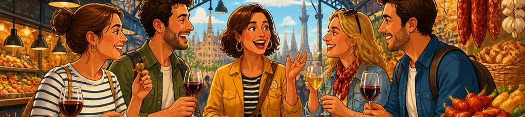 Tour Gastronómico por el Mercado de Barcelona con Almuerzo y Maridaje de Vinos