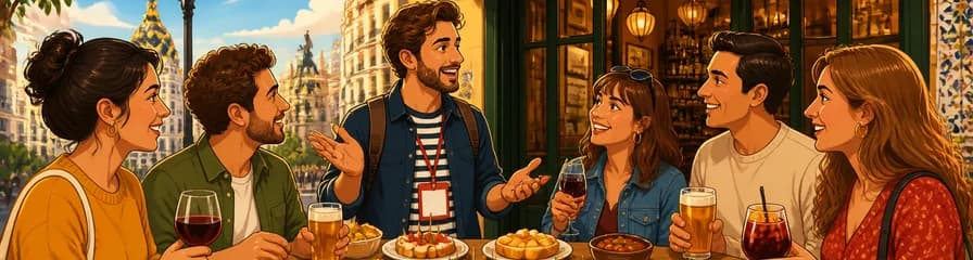 Recorrido guiado de tapas y bebidas en grupo reducido por Madrid