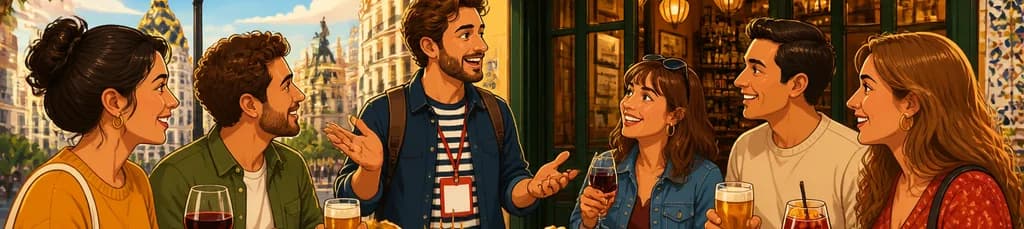 Recorrido guiado de tapas y bebidas en grupo reducido por Madrid