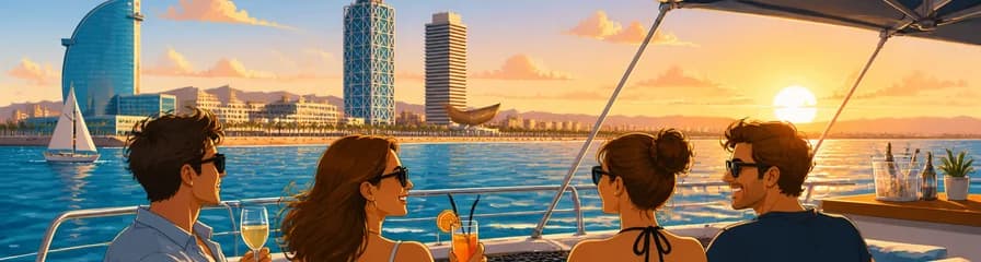 Crucero Premium en Catamarán por Barcelona: al Atardecer o Durante el Día