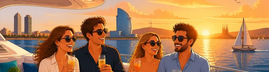 Navegación en yate por Barcelona: Experiencia vespertina o al atardecer en grupo reducido