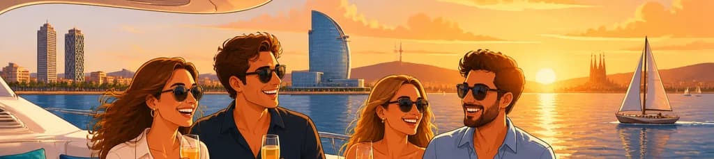 Navegación en yate por Barcelona: Experiencia vespertina o al atardecer en grupo reducido