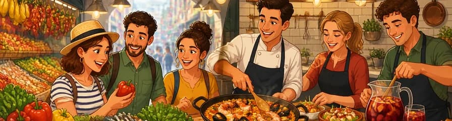 Clase de cocina de paella en Barcelona con recorrido por el Mercado de La Boqueria