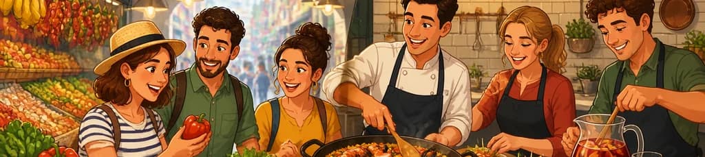 Clase de cocina de paella en Barcelona con recorrido por el Mercado de La Boqueria