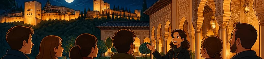 Tour nocturno por la Alhambra y los Palacios Nazaríes: entrada sin colas
