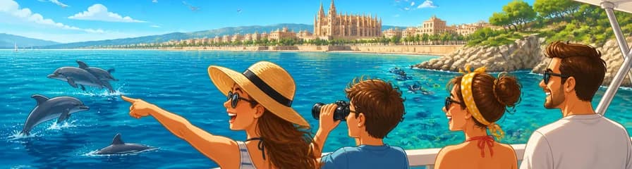Excursión en barco de 3 horas para avistar delfines, nadar y hacer snorkel en Palma de Mallorca