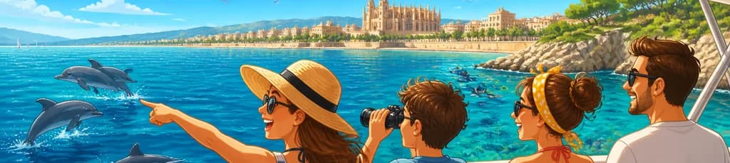 Excursión en barco de 3 horas para avistar delfines, nadar y hacer snorkel en Palma de Mallorca