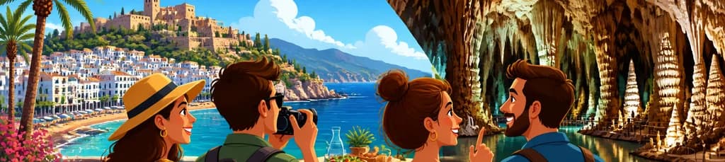 Excursión de un día desde Granada a la Costa Tropical y la Cueva de Nerja con almuerzo