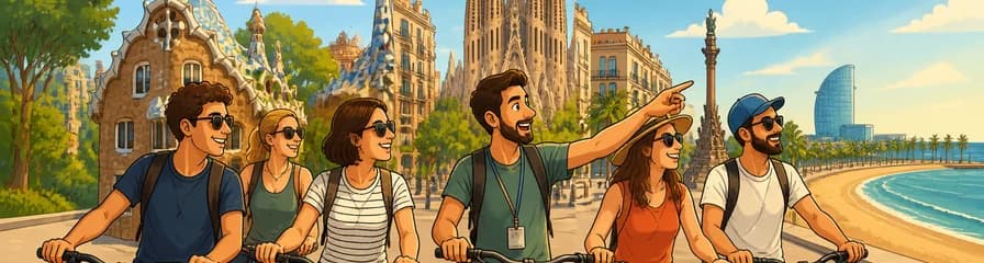 Recorrido grupal en bicicleta por Barcelona: de las Casas de Gaudí a la Barceloneta