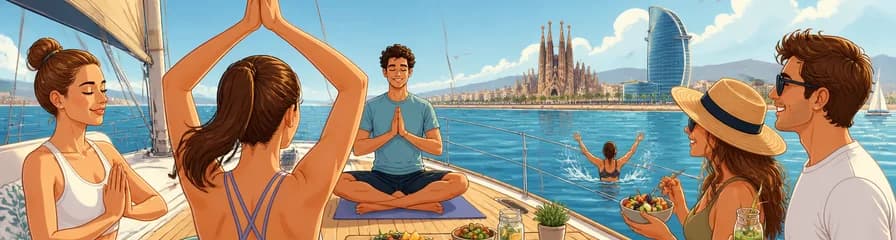 Experiencia de Navegación en Barcelona con Yoga y Brunch Saludable