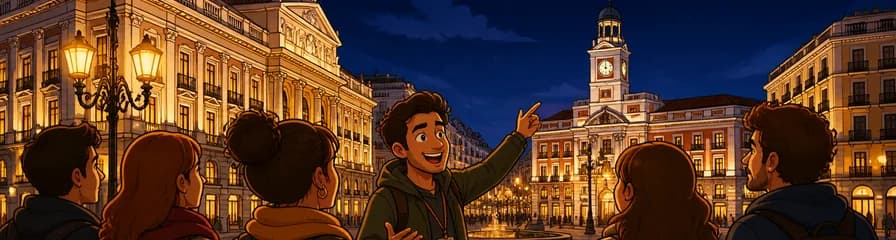 Recorrido a pie nocturno por Madrid de una hora y media