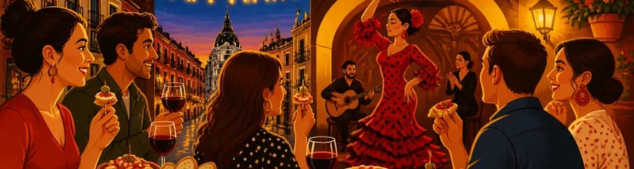 Recorrido guiado de degustación de tapas en Madrid con espectáculo de flamenco