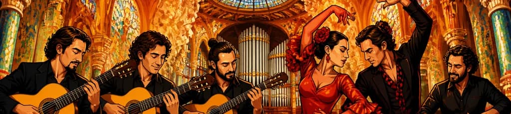 Espectáculo de Guitarra Flamenca y Trío de Guitarras en el Palau de la Música de Barcelona