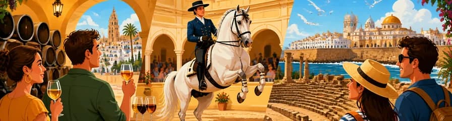 Escapada desde Sevilla a Jerez y Cádiz: Cata de Vinos y Espectáculo Ecuestre