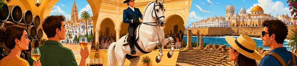 Escapada desde Sevilla a Jerez y Cádiz: Cata de Vinos y Espectáculo Ecuestre