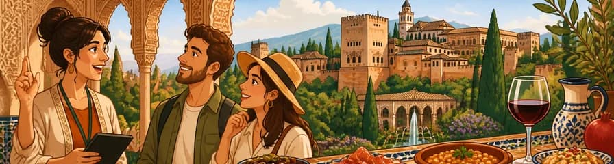 Recorrido guiado por la Alhambra y los Palacios Nazaríes con experiencia gastronómica local