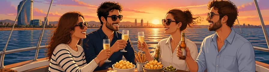 Navegación en grupo reducido por Barcelona con bebidas y aperitivos