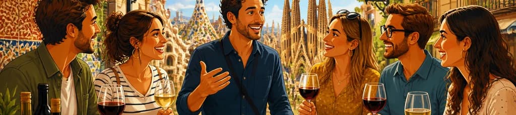 Recorrido guiado de comida y vino en Barcelona para grupos pequeños