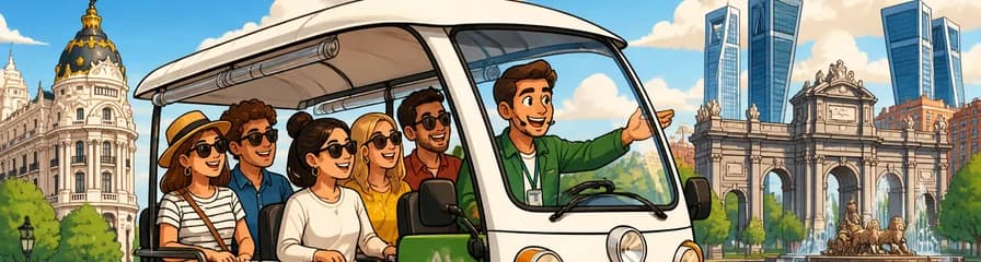 Recorrido guiado de una hora y media en tuk-tuk eléctrico por Madrid