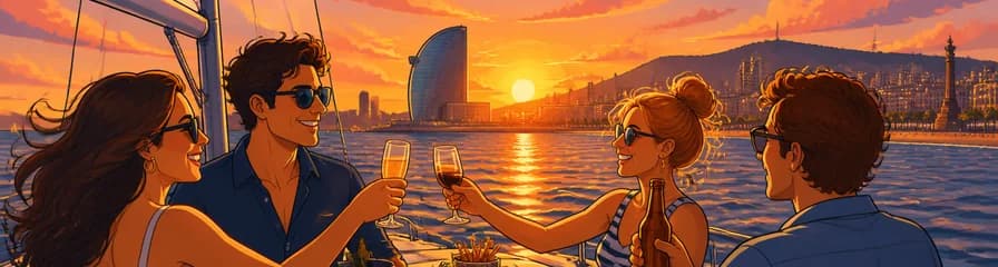 Travesía en velero al atardecer en Barcelona: 2 horas con bebidas y aperitivos