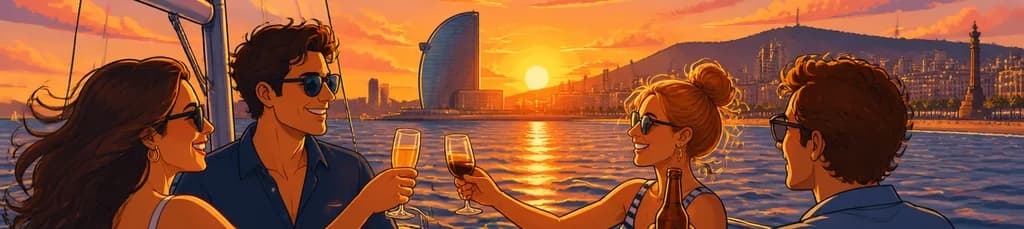 Travesía en velero al atardecer en Barcelona: 2 horas con bebidas y aperitivos