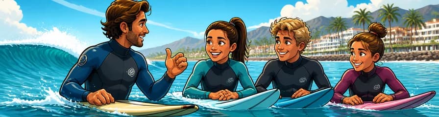 Clase de surf en Playa de las Américas: privada o en grupo reducido