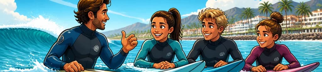 Clase de surf en Playa de las Américas: privada o en grupo reducido