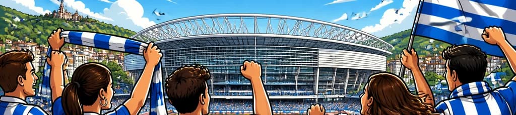 Partido de fútbol de la Real Sociedad en el Estadio de Anoeta