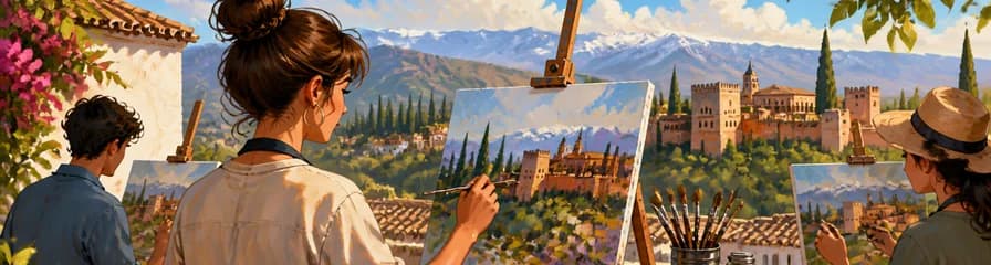 Curso de una semana de pintura al óleo de paisajes en Granada