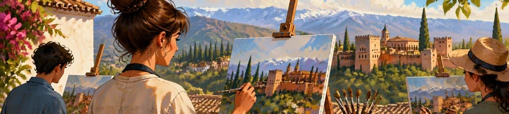 Curso de una semana de pintura al óleo de paisajes en Granada