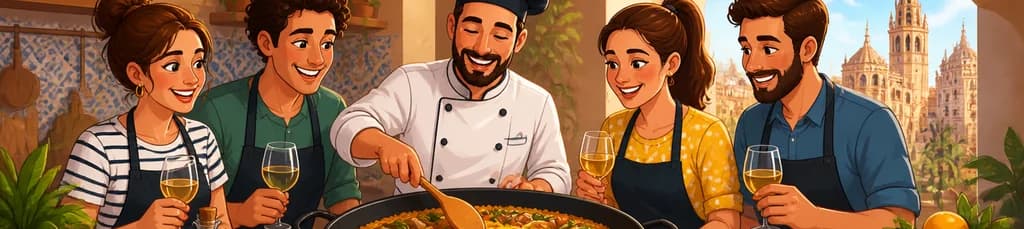 Clase de Cocina de Paella Guiada en Valencia con Bebidas