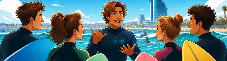 Clase de surf en Barcelona