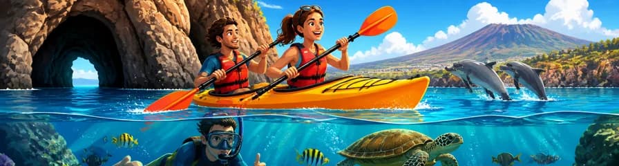 Tour guiado de kayak y snorkel en Tenerife