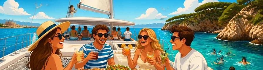 Travesía en catamarán por Mallorca: aventura marítima con almuerzo o cena y bebidas