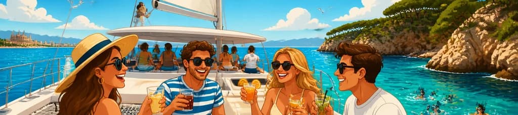 Travesía en catamarán por Mallorca: aventura marítima con almuerzo o cena y bebidas