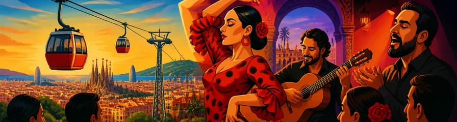 Teleférico de Barcelona y Espectáculo de Flamenco