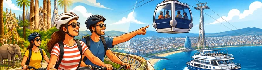 Barcelona: Recorrido Guiado en Bicicleta Eléctrica, Paseo en Teleférico y Experiencia de Navegación