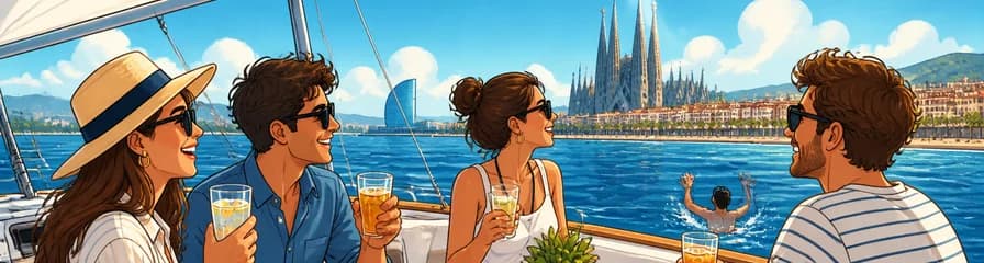 Travesía de una hora en velero por Barcelona con bebidas y aperitivos